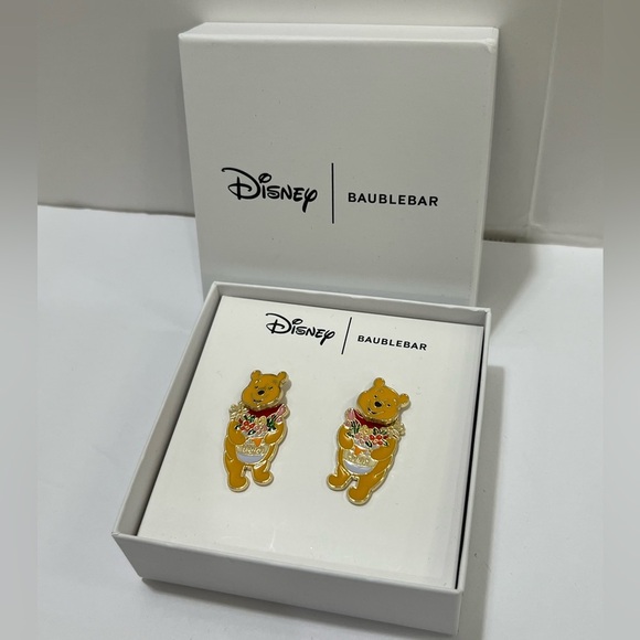 BaubleBar Jewelry - BaubleBar Gold and Red Earrings with Winnie the Pooh Charm